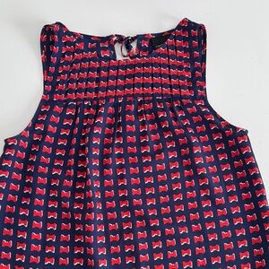 Cynthia Rowley Navy Tank with Red Bow Print size small